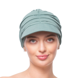 Lekki i ciepły miętowy turban TOKYO z daszkiem # mint