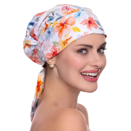 Bawełniany turban w kwiaty FELICJA NEW # K-050*