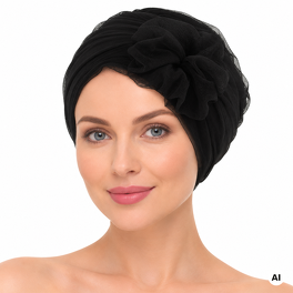 Ciekawy turban w stylu retro czarny BELLA # black