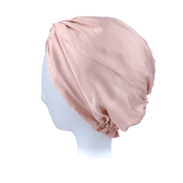 Turban do spania z jedwabiem pudrowy róż LENA # SS3