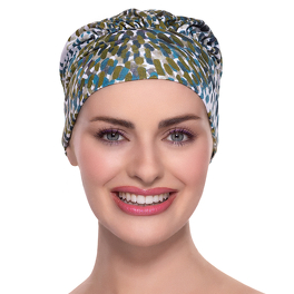 Turban z marszczeniami zielony BARBADOS # B192