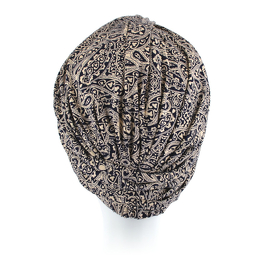 Turban z lekkimi marszczeniami czarno beżowy CLASSIC