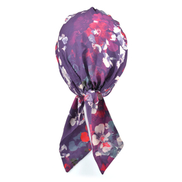 Lekki turban do użytku codziennego fioletowy w kwiatowy wzór CROCUS # 355