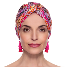 Turban w stylu retro wyrazisty wielokolorowy abstrakcyjny wzór ARUBA # B568+B27