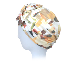 Kolorowy turban z materiałowym elementem dekoracyjnym z przodu RIMINI # M152+B7