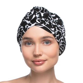 Czarno-biały turban z węzłem ELITE