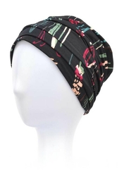 Dwuwarstwowy turban z ozdobnym drapowaniem czarny LONDON # B/232*