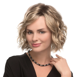 Damska peruka z włosów syntetycznych wielotonowy blond z ciemnym odrostem MORGANITE # 10/14/80/8R
