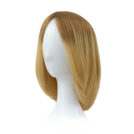 Peruka topper z naturalnych włosów słowiańskich ombre blond z odrostem AVA 25cm # 10R+14/16