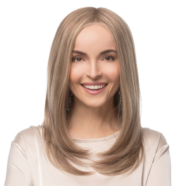 Peruka naturalna damska z włosów azjatyckich blond z refleksami VILI # 10/16R+16H