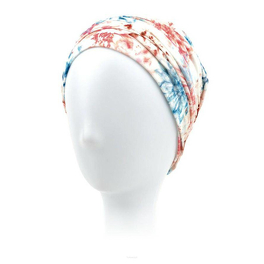 Turban z marszczeniami pastelowy różowo-błękitny MAURITIUS # B141*