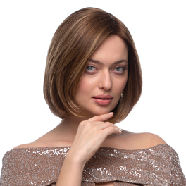 Peruka damska włosy naturalne słowiańskie linia rozmyta ciemny blond refleksy 25cm KYA S XY # 8/12+14/16H