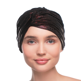 Bordowy elegancki turban o ciekawej fakturze RUBY*