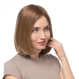 Peruka topper z naturalnych włosów słowiańskich jasny brąz STILLA 30cm # 8/12