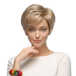 Damska peruka syntetyczna wielowymiarowy ciepły brąz z ciemniejszymi odrostem YVETTE # 4/30/27/4R