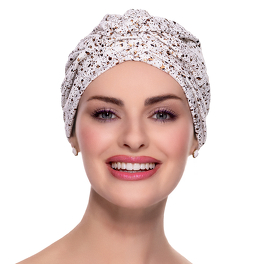 Jasny turban w złoty print RIGA # B150+B07