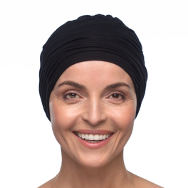 Dwuczęściowe nakrycie głowy turban czarny LUNA # BM05