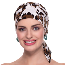 Turban z wiązaniem z tyłu abstrakcyjny wzór CROCUS # Q-542