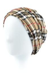 Dwuwarstwowy turban z ozdobnym drapowaniem w kratkę LONDON # EL6*